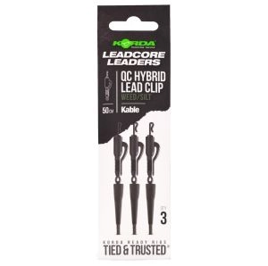 Montáž Kable Leadcore Leader Hybrid Lead Clip QC Swivel 50cm Weed